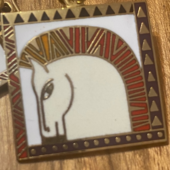 Vintage Laurel Burch “equus” horse image enamel earrings. - Picture 8 of 14